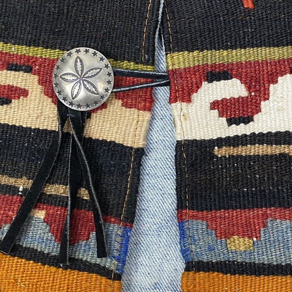 Vintage Jensen & Smith Sz XL Denim Tapestry Vest - Picture 3 of 9